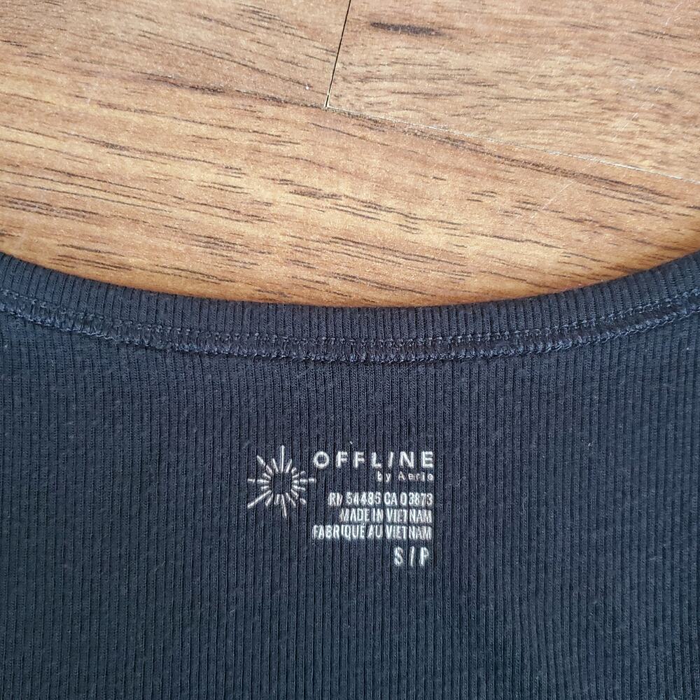 Offline Tank Top Size S Ribbed Black Racerback - Picture 4 of 6